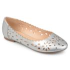 Journee Collection Delaney Women's Ballet Flats, Size: 6 Wide, Silver