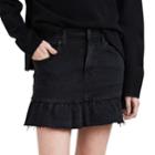 Women's Levi's Ruffle Hem Denim Skirt, Size: 26(us 2)m, Black