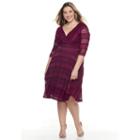 Plus Size Chaya Lace Fit & Flare Dress, Women's, Size: 20 W, Drk Purple
