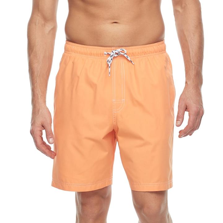 Men's Croft & Barrow&reg; Solid Swim Trunks, Size: Medium, Drk Orange
