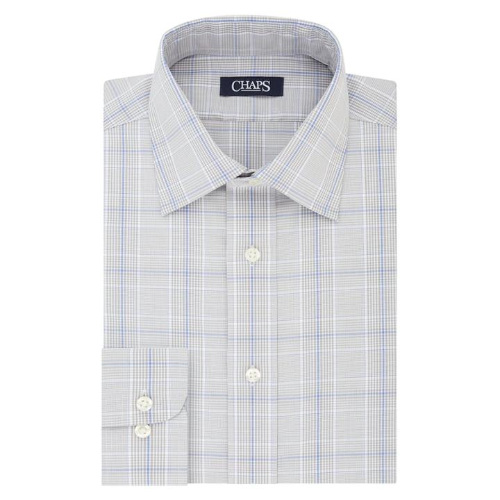 Men's Chaps Slim-fit No-iron Stretch-collar Dress Shirt, Size: 18 36/37, Grey