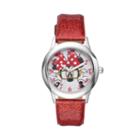 Disney's Minnie Mouse Girls' Leather Watch, Girl's, Red