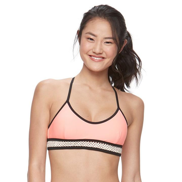 Mix And Match Crochet-trim Bikini Top, Size: Xs, Med Orange