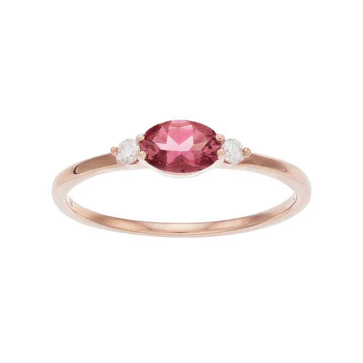 Lc Lauren Conrad 10k Rose Gold Tourmaline & Diamond Accent Oval Ring, Women's, Size: 9, Pink