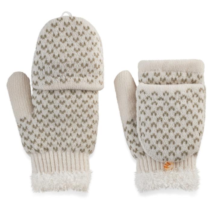 Sonoma Goods For Life™ Women's Bird's-eye Convertible Flip-top Mittens, Natural