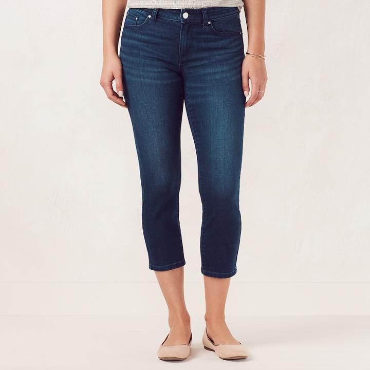 Women's Lc Lauren Conrad Capri Skinny Jeans, Size: 6, Dark Blue