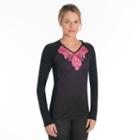 Women's Snow Angel Veluxe Paisley V-neck Base Layer Top, Size: Small, Pink Other