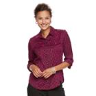 Women's Dana Buchman Nailhead Camp Shirt, Size: Xl, Med Purple