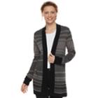 Women's Apt. 9&reg; Striped Cardigan, Size: Medium, Grey
