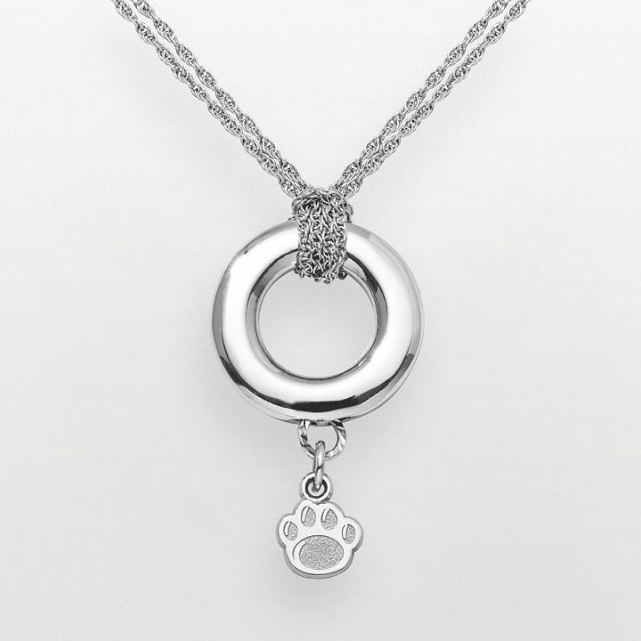 Penn State Nittany Lions Sterling Silver Halo Pendant, Women's, Size: 16, Grey