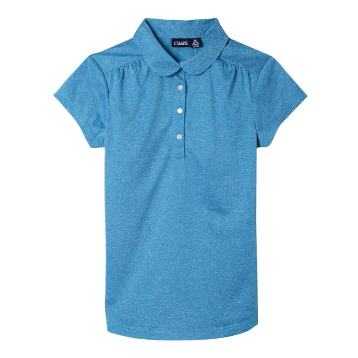 Girls 7-16 Chaps School Uniform Performance Polo, Size: 16, Turquoise/blue (turq/aqua)