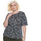 Plus Size Popsugar Print Tee, Women's, Size: 2xl, Dark Blue