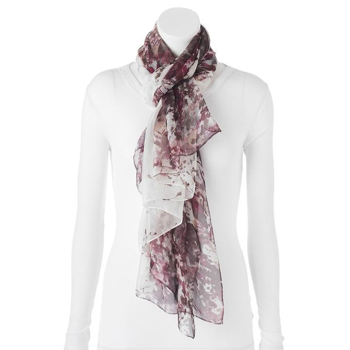 Apt. 9&reg; Cherry Blossom Chiffon Oversized Wrap Scarf, Women's, Oxford