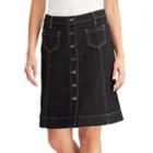 Petite Chaps Denim Skirt, Women's, Size: 6 Petite, Black