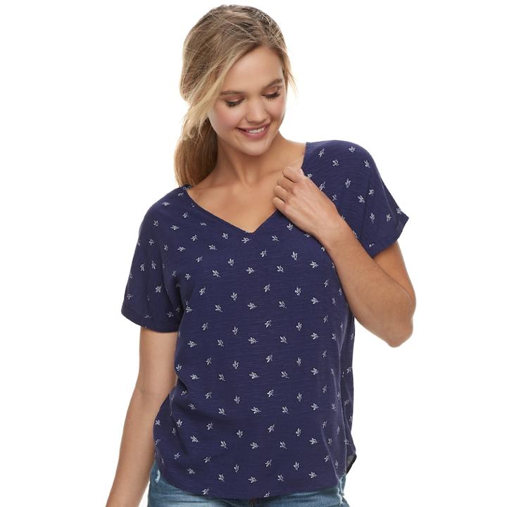 Juniors' So&reg; Dolman Sleeve V-neck Tee, Teens, Size: Xs, Med Blue