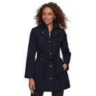 Women's Tower By London Fog Hooded Rain Jacket, Size: Small, Blue (navy)