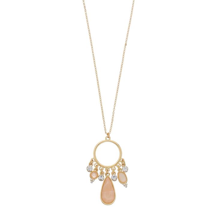 Lc Lauren Conrad Geometric Stone Chandelier Pendant Necklace, Women's, Pink