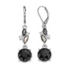 Simply Vera Vera Wang Nickel Free Faceted Stone Cluster Drop Earrings, Women's, Black