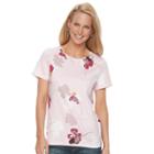 Women's Croft & Barrow&reg; Essential Crewneck Tee, Size: Xs, Med Pink