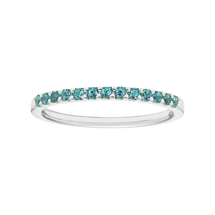 14k White Gold Lab-created Alexandrite Stackable Ring, Women's, Size: 7, Blue