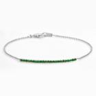 Sophie Miller Sterling Silver Simulated Emerald Bar Link Bracelet, Women's, Size: 7, Green