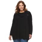 Plus Size Napa Valley Cowlneck Sweater Poncho, Women's, Size: 3x-4x, Black