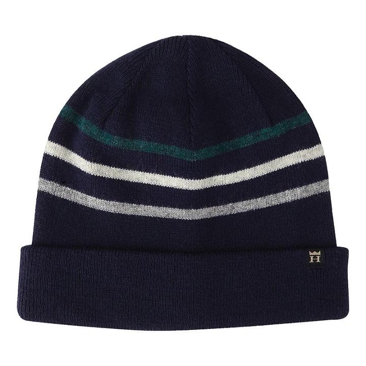 Men's Haggar Striped Cuffed Beanie, Blue (navy)