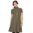 Women's Elle&trade; Mockneck Shift Dress, Size: Large, Green