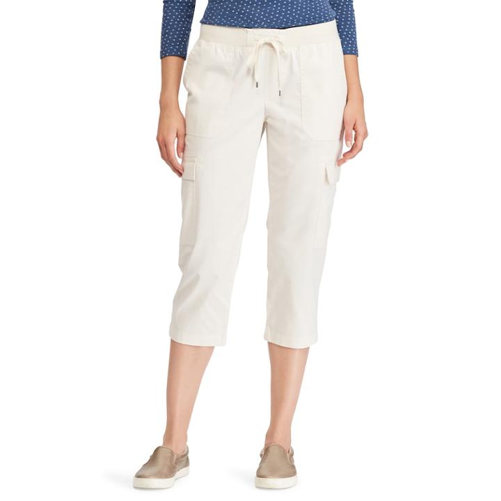 Women's Chaps Twill Straight-leg Capris, Size: Medium, Natural