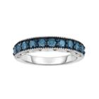 Sterling Silver 1 Carat T.w. Blue Diamond Ring, Women's, Size: 5