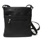 Royce Leather Vaquetta Triple-zip Crossbody Bag, Women's, Black