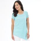 Ab Studio, Women's Burnout Asymmetrical Hem Tee, Size: Xlrg Av/rg, Lt Green
