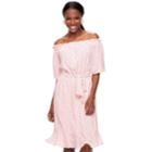 Women's Elle&trade; Dot Off-the-shoulder Dress, Size: Medium, Light Pink
