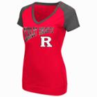 Women's Campus Heritage Rutgers Scarlet Knights First Base V-neck Tee, Size: Xxl, Red Other