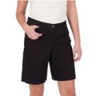 Women's Larry Levine Basic Twill Bermuda Shorts, Size: 10, Black