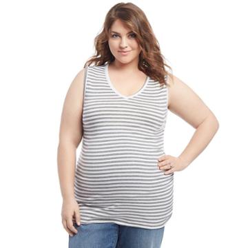 Plus Size Maternity Oh Baby By Motherhood&trade; V-neck Tank, Women's, Size: 1xl, Grey (charcoal)