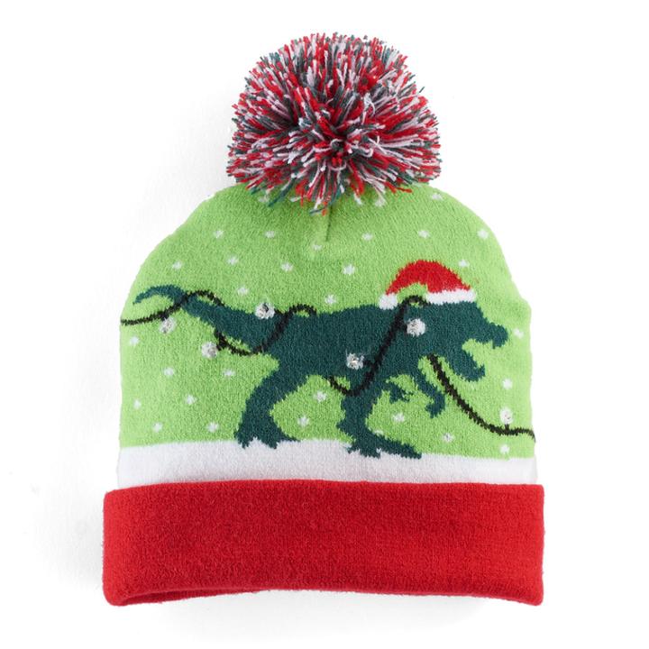 Boys 4-20 Holiday Light-up Pom-pom Hat, Dark Green