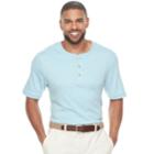 Men's Croft & Barrow&reg; Classic-fit Easy-care Interlock Henley, Size: Small, Blue (navy)