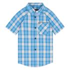 Boys 4-7 Hurley Raglan Short Sleeve Woven Plaid Shirt, Boy's, Size: 6, Light Blue