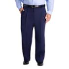 Big & Tall Haggar Work-to-weekend Pro Relaxed-fit Stretch Expandable-waist Pleated Pants, Men's, Size: 46x30, Blue (navy)