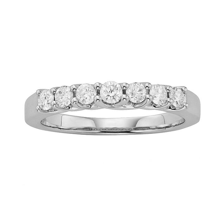 14k White Gold 1/2-ct. T.w. Igl Certified Round-cut Diamond Wedding Ring, Women's, Size: 5