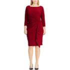 Plus Size Chaps Gathered Knot-front Sheath Dress, Women's, Size: 16 W, Red
