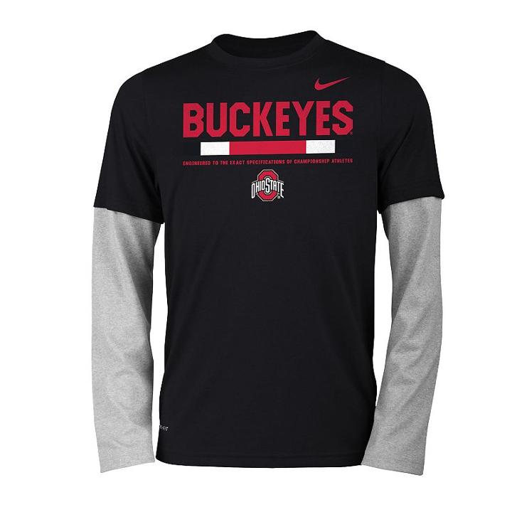 Boys 8-20 Nike Ohio State Buckeyes Legend Tee Set, Size: S 8, Black
