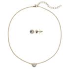 Napier Simulated Crystal Necklace & Stud Earring Set, Women's, Gold