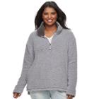 Juniors' Plus Size So&reg; Perfectly Soft Sherpa Sweatshirt, Teens, Size: 3xl, Med Grey