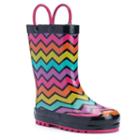 Western Chief Funny Stripe Toddler Girls' Waterproof Rain Boots, Girl's, Size: 10 T, Black