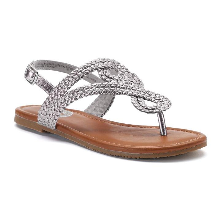 So&reg; Breeze Girls' Slingback Sandals, Girl's, Size: 12, Light Grey