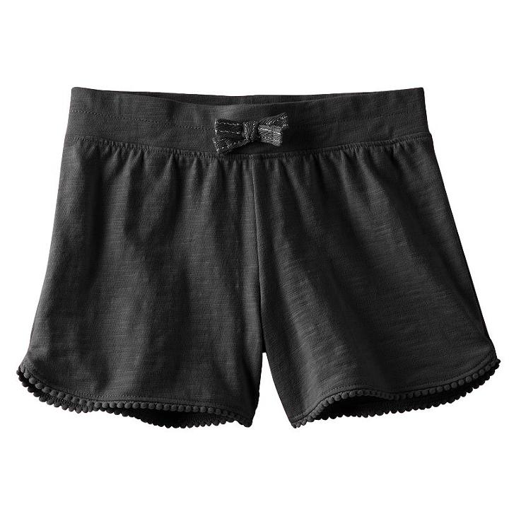 Girls 4-10 Jumping Beans&reg; Solid Dolphin-hem Shorts, Girl's, Size: 8, Black
