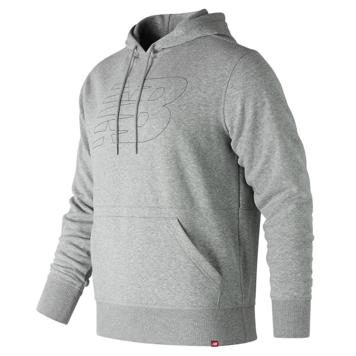 Men's New Balance Essential French Terry Pullover Hoodie, Size: Medium, Light Grey