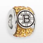 Logoart Boston Bruins Sterling Silver Crystal Logo Bead - Made With Swarovski Crystals, Women's, Orange